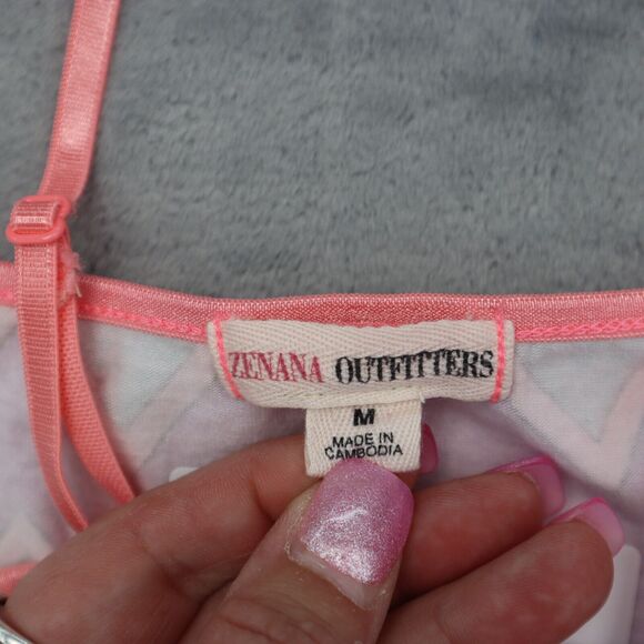 Zenana Outfitters Shirt Womens M Multicolor Spaghetti Chevron Pullover Tank Top - Picture 2 of 15